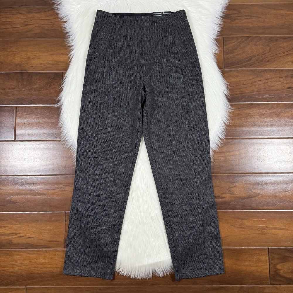 NEW Liverpool Women's Size 4 / 27 Black Gray Herringbone Pull On Ankle Pants‎
